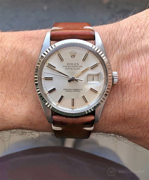 beige leather rolex datejust watch strap|vintage Rolex Datejust leather strap.